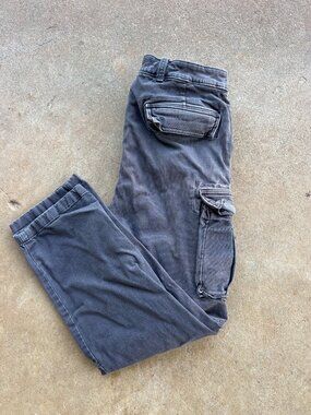 Vintage Abercrombie & Fitch Mens Gray Cargo Pants 34W 32L  Multiple Pockets K3